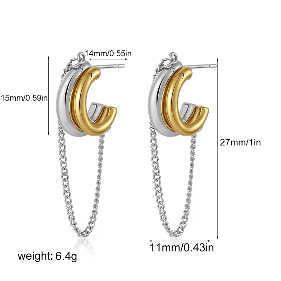 Zweifarbige Ohrringe