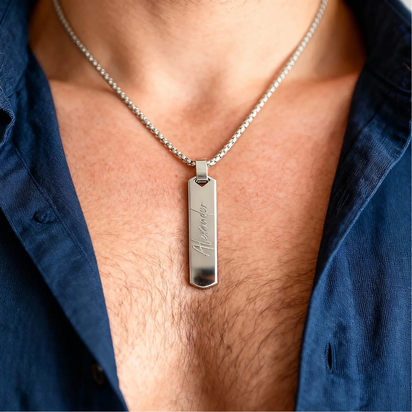 Personalisierte Silberkette Herren