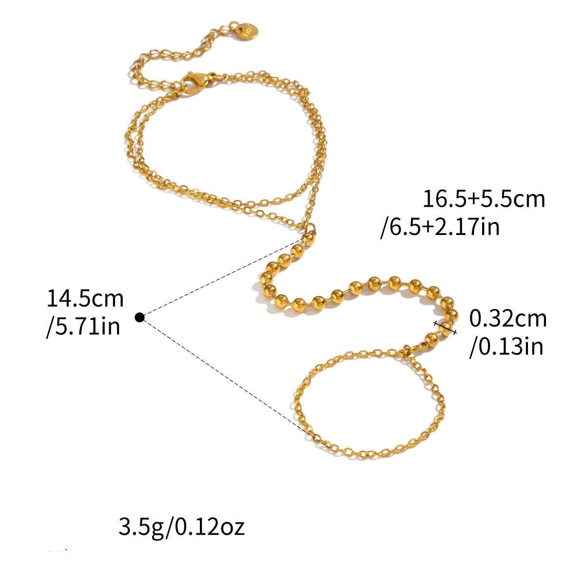 Goldene Handkette für Damen