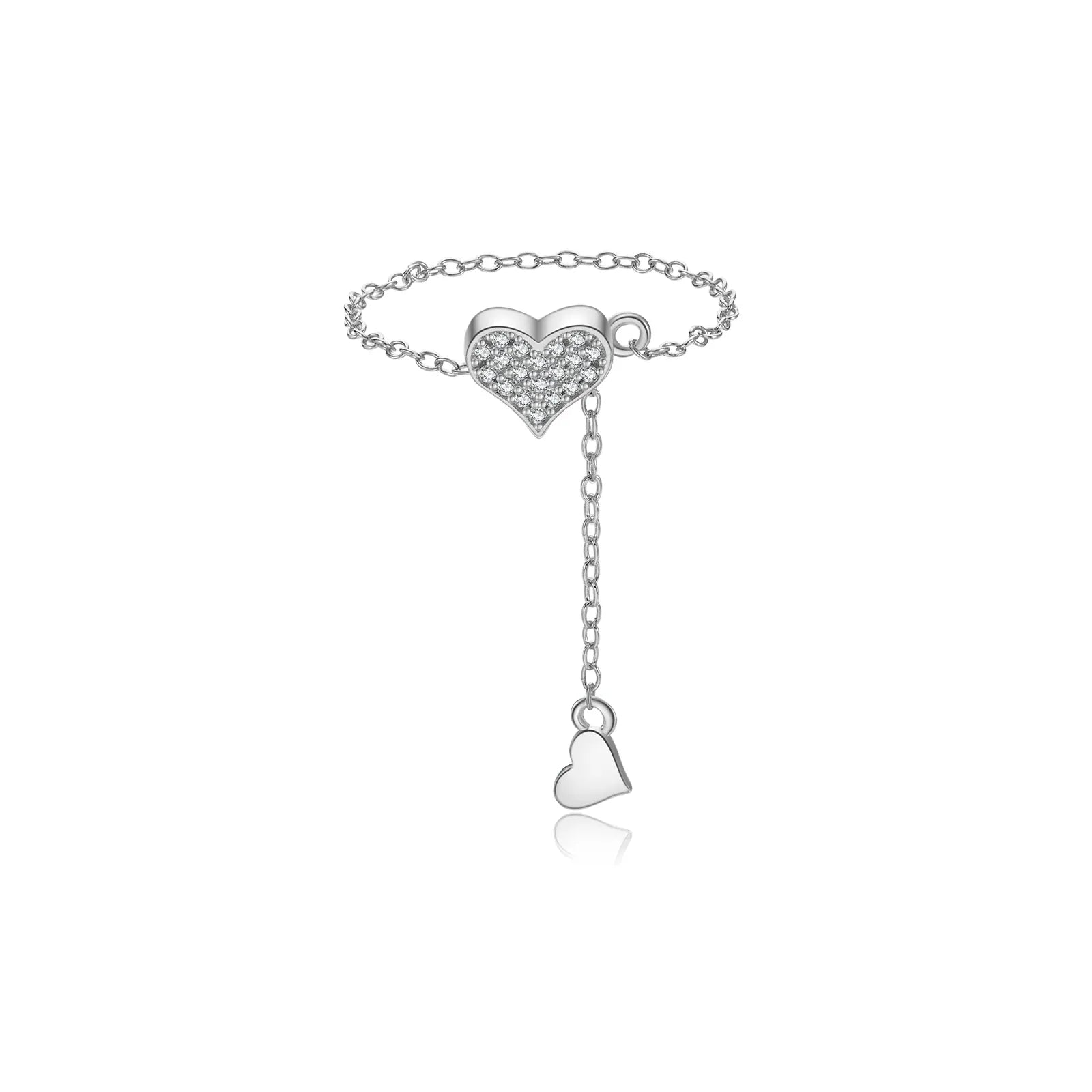 Bague Ajustable Argent Coeur