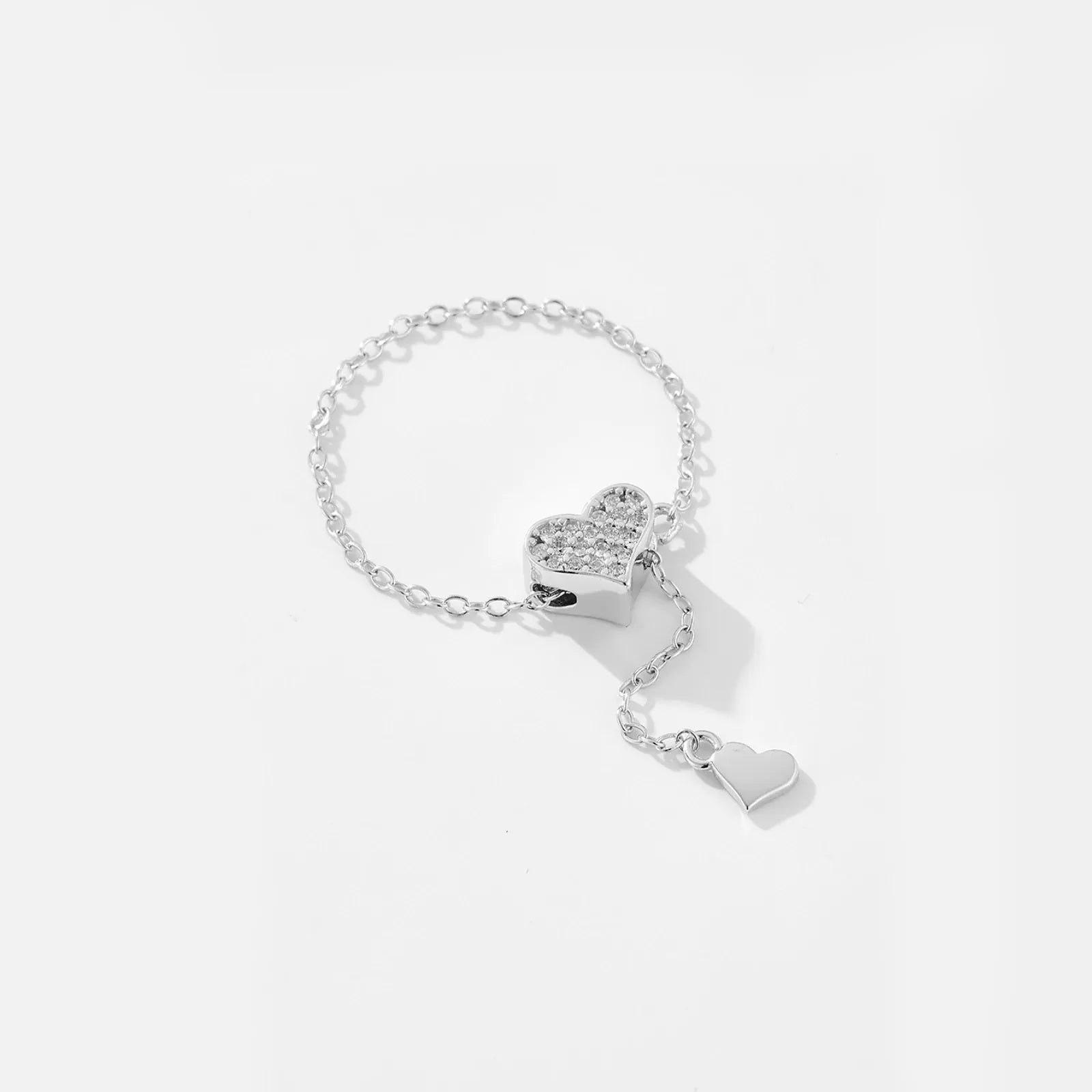 Bague Ajustable Argent Coeur