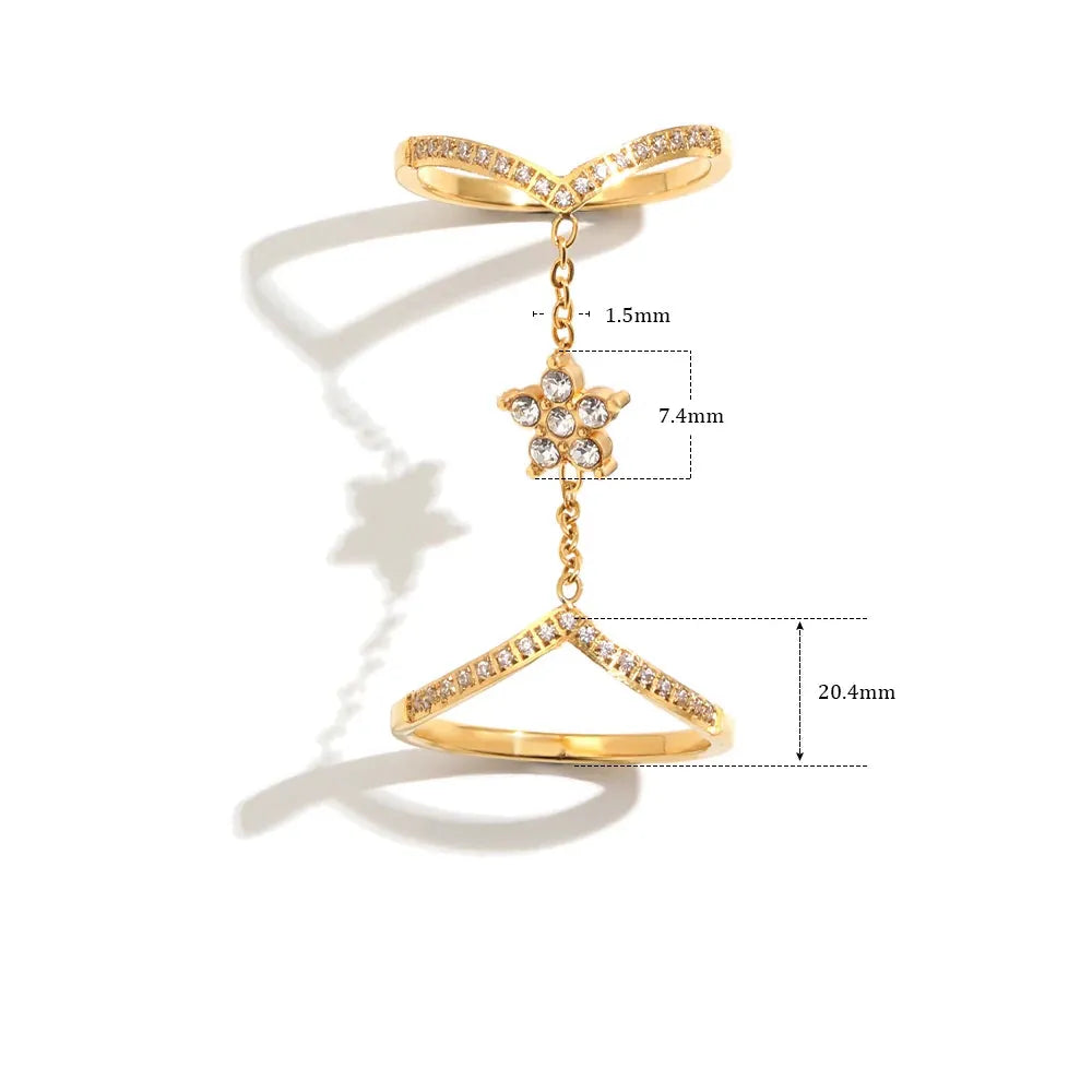 Bague avec Chaine Etoile