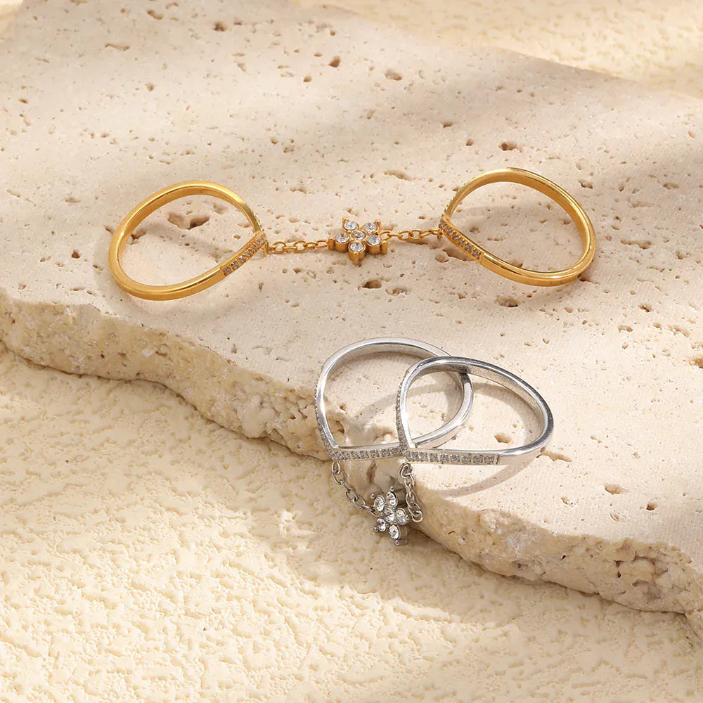 Bague avec Chaine Etoile