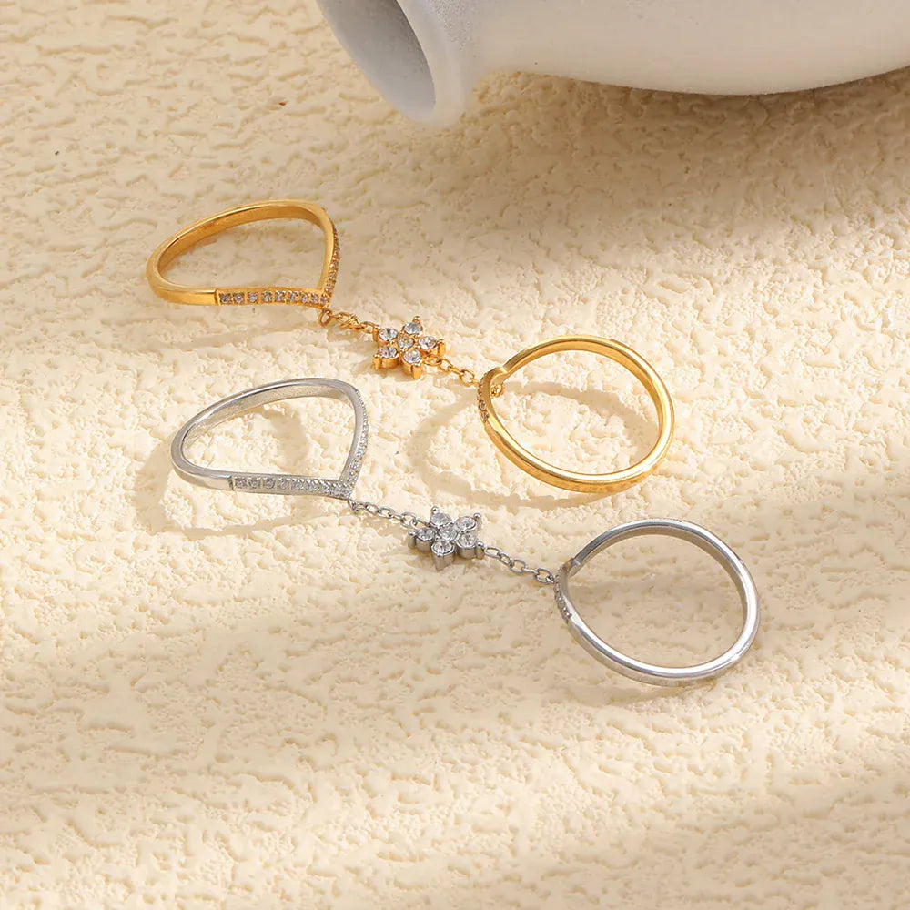 Bague avec Chaine Etoile