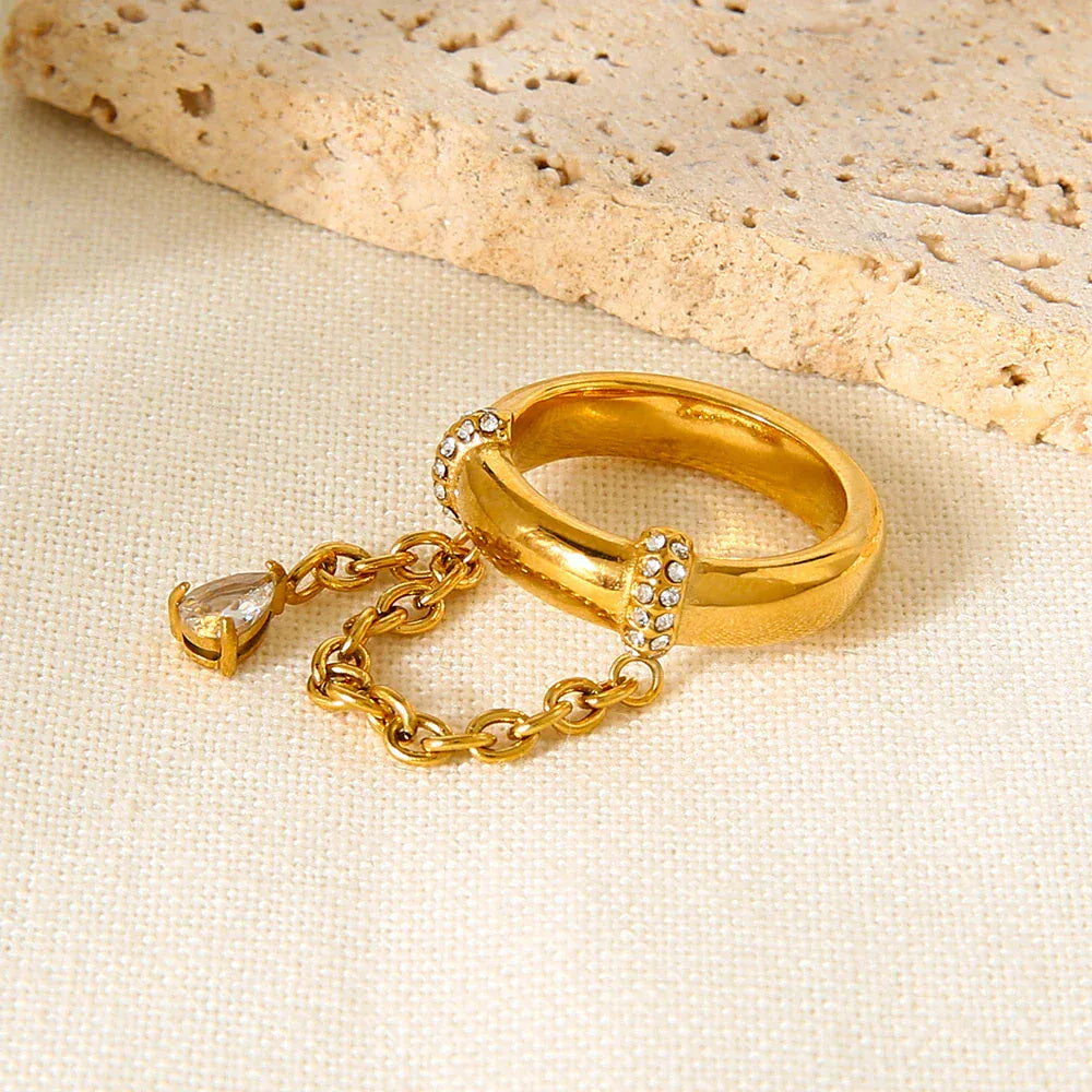 Bague avec Chaine Or