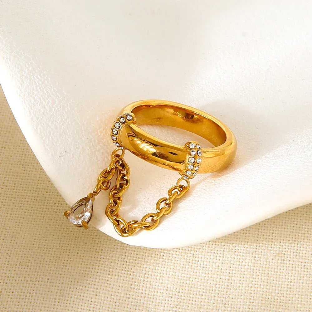 Bague avec Chaine Or