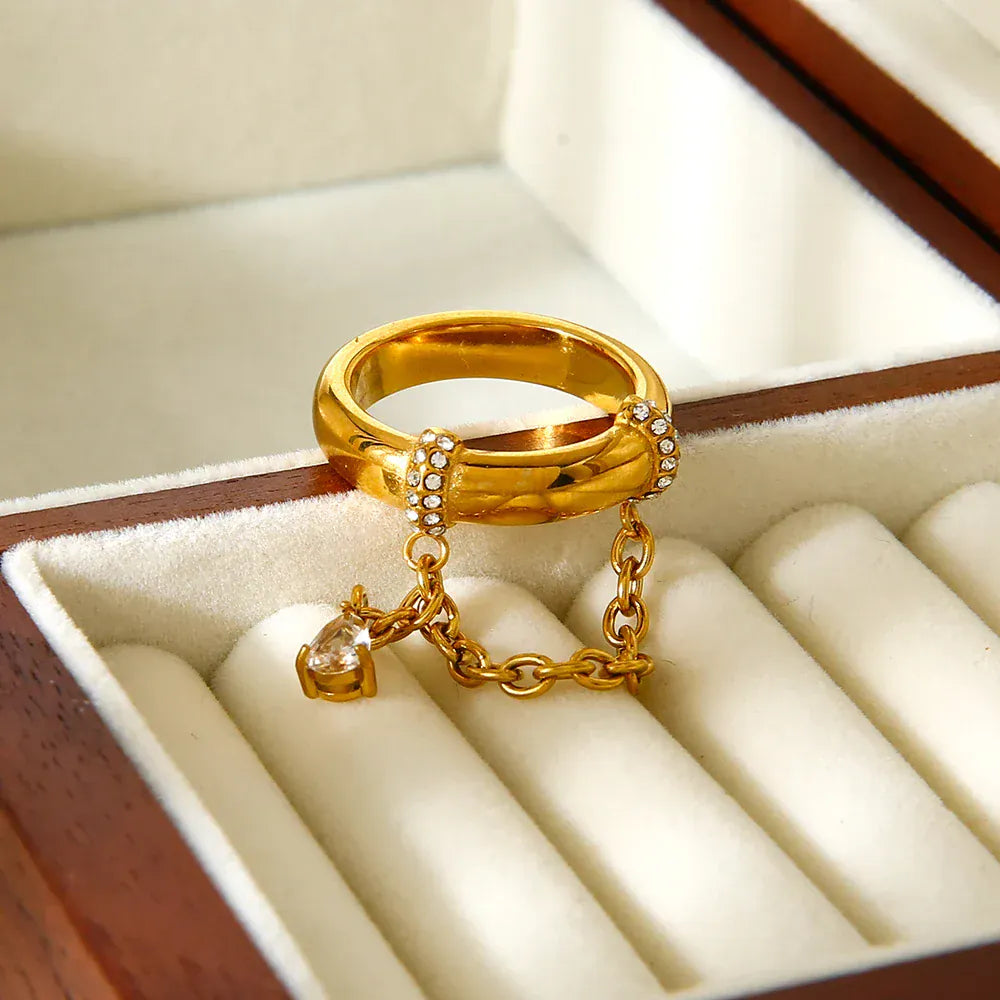 Bague avec Chaine Or