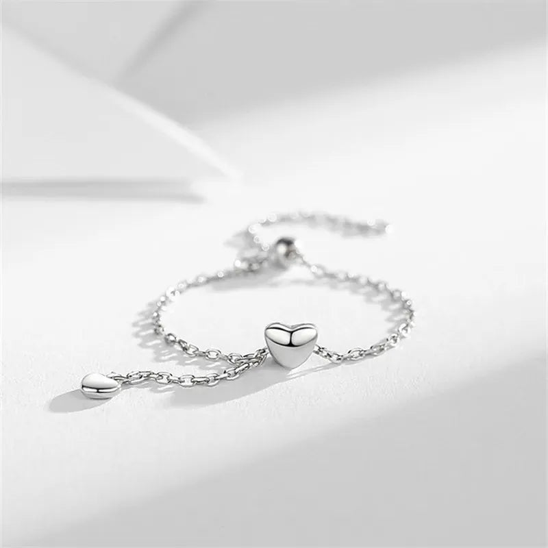 Bague Chaine Argent Coeur