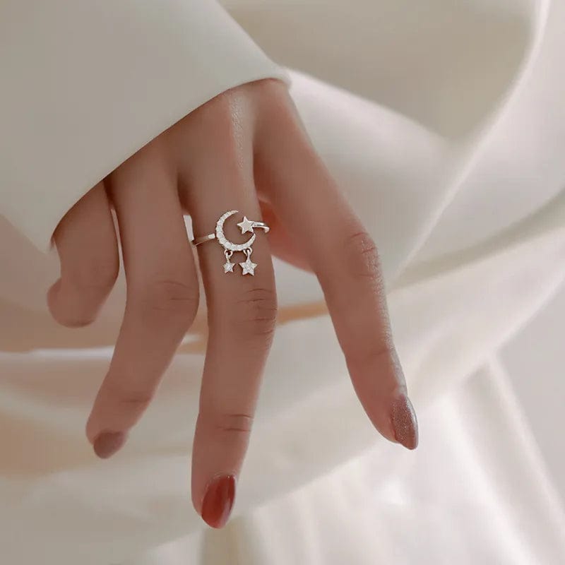 Bague Chaine Lune Etoiles