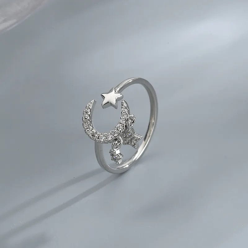 Bague Chaine Lune Etoiles