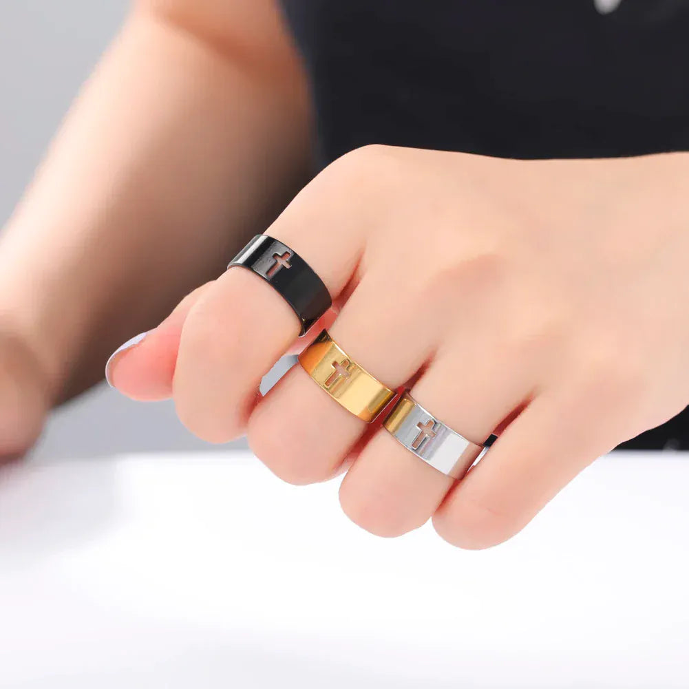 Bague Croix Homme Argent