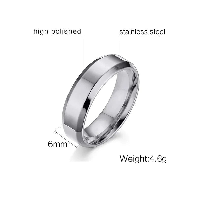 Bague Homme Acier Inoxydable Or