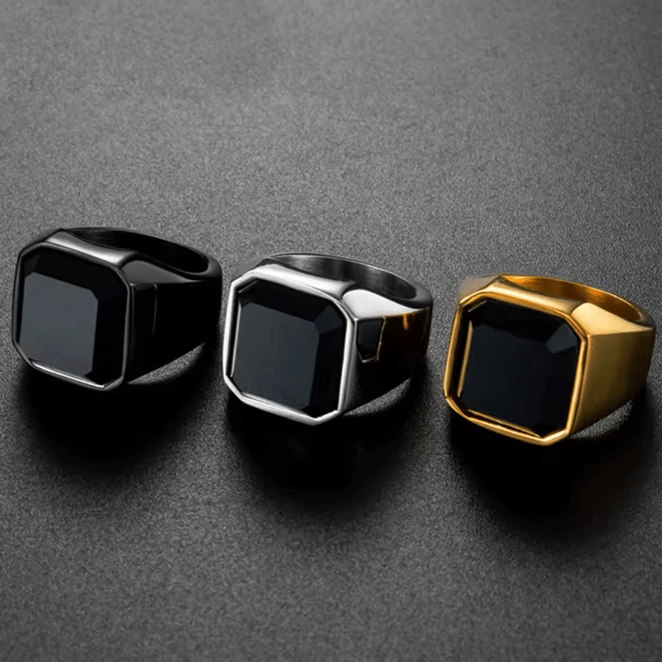 Bague Homme Pierre Noire