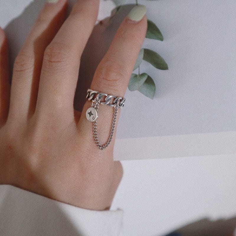 Bague Maillon Chaine Argent