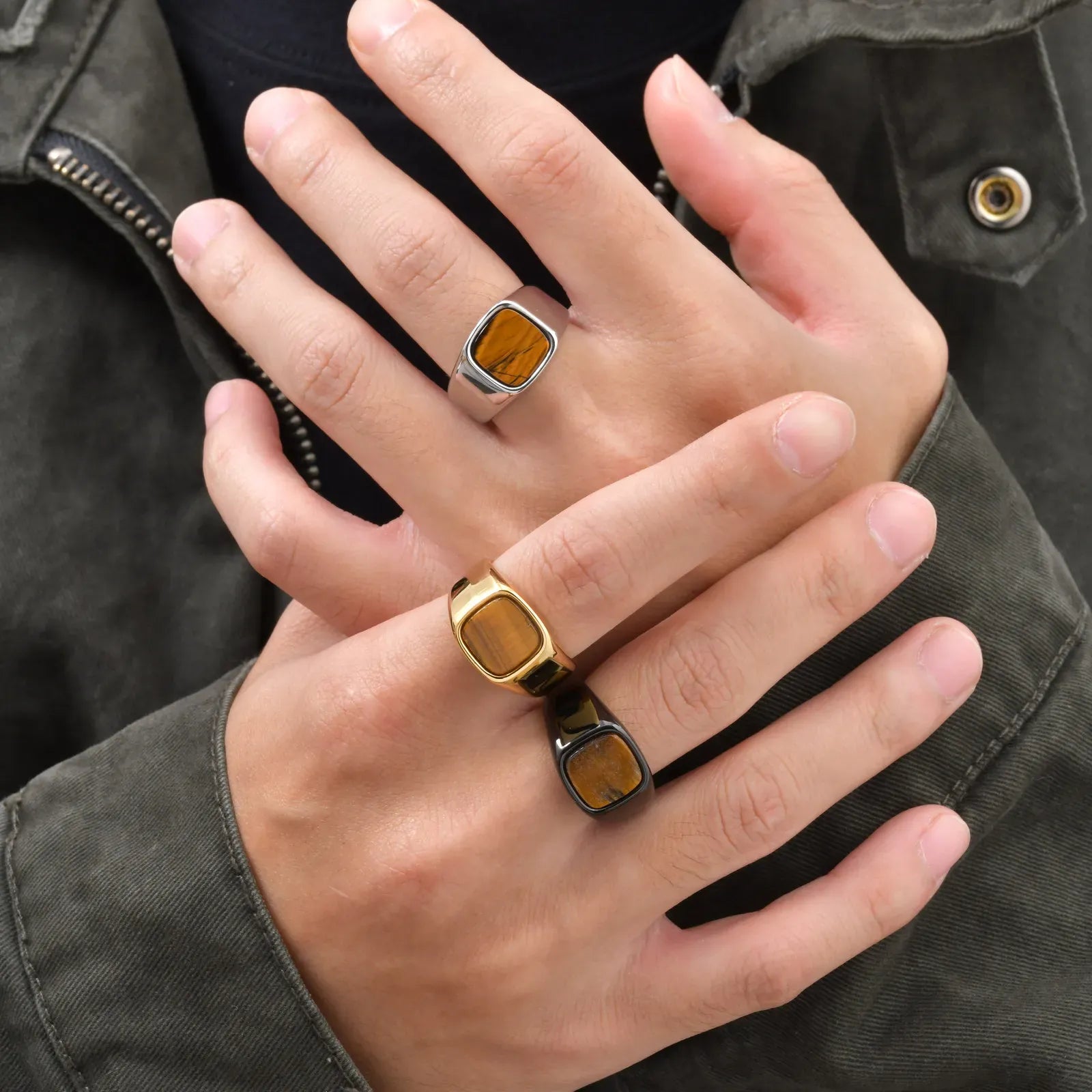 Bague Oeil de Tigre Homme