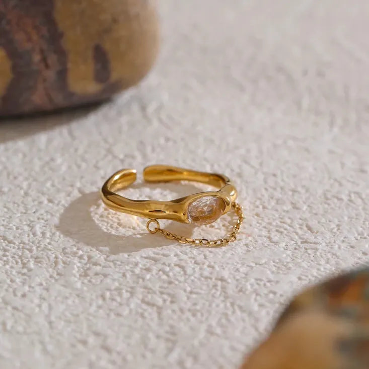 Bague Or avec Chaine