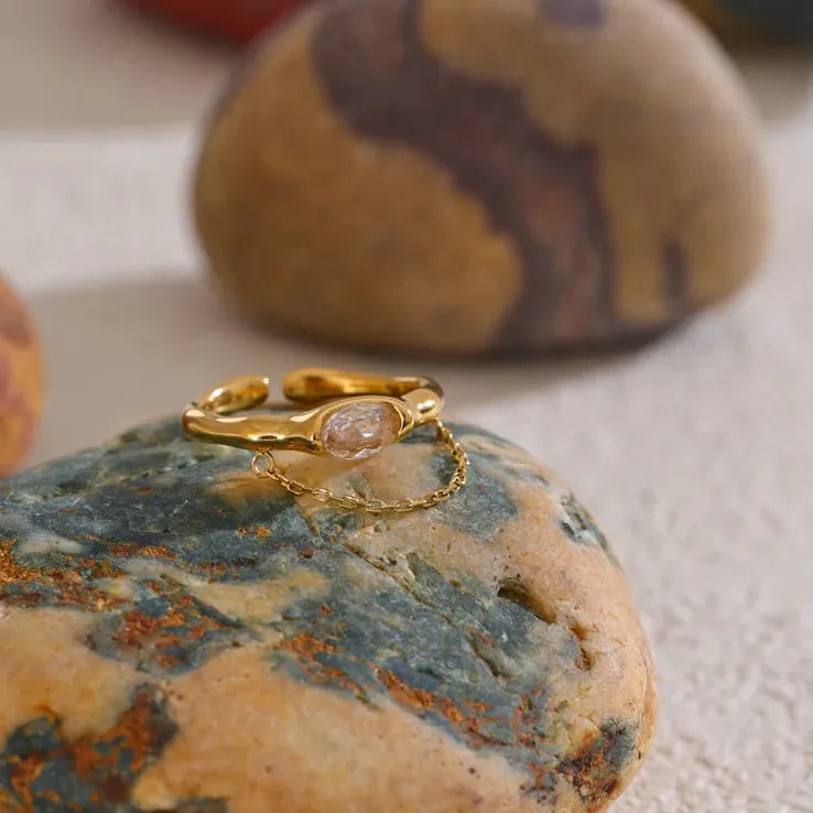 Bague Or avec Chaine