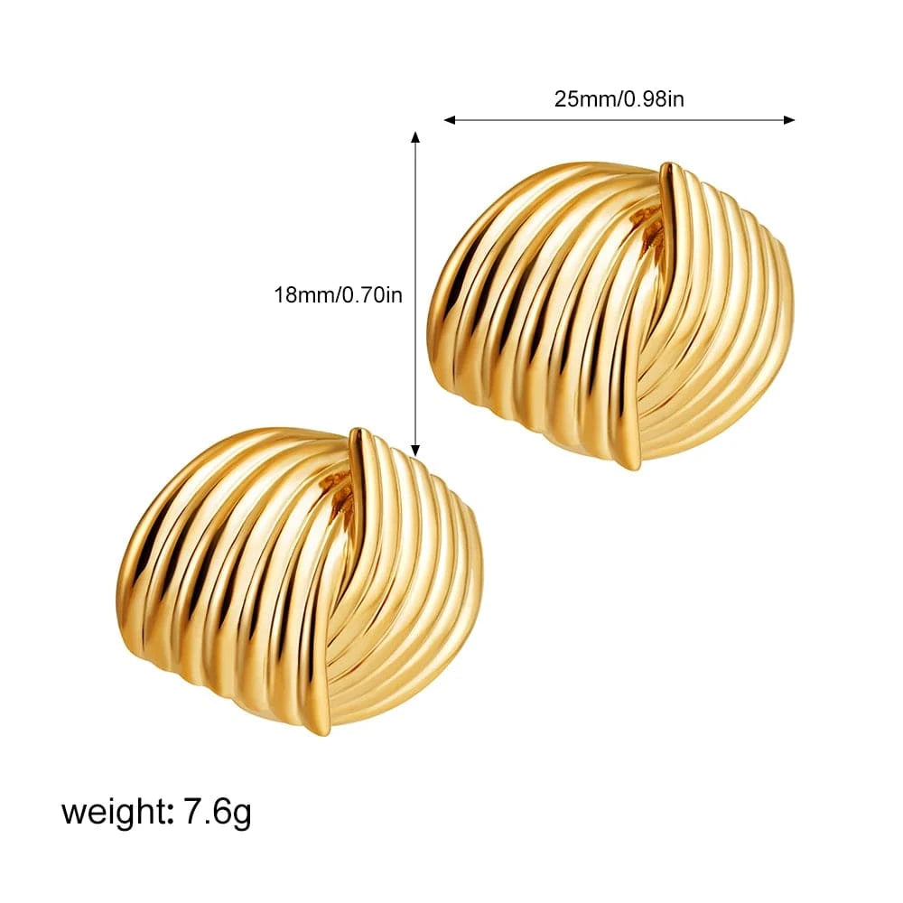 Boucle d'Oreille Acier Inoxydable Or