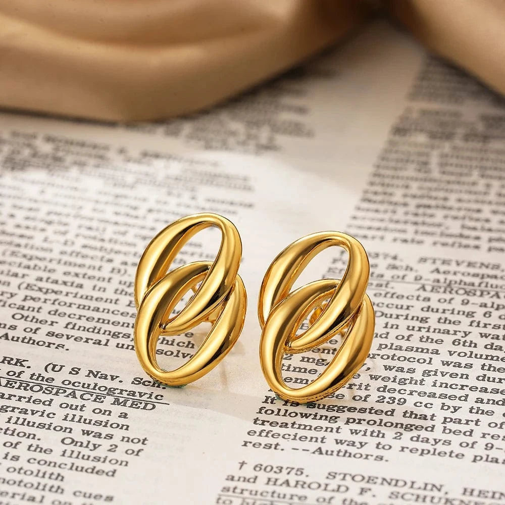 Boucle d&#39;Oreille Acier Inoxydable Or