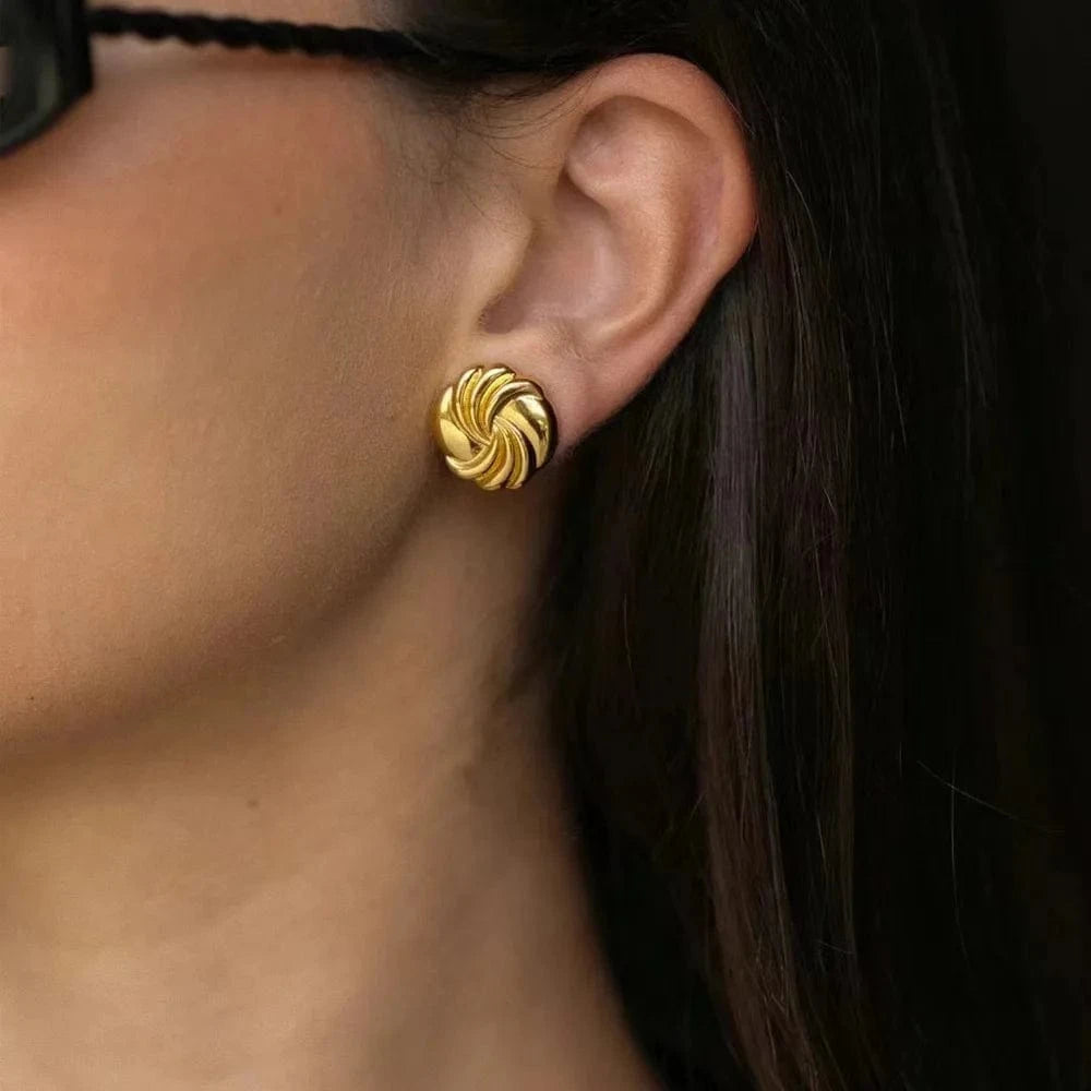 Boucle d&#39;Oreille Acier Inoxydable Or