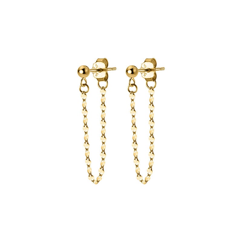 Boucle d'Oreille Chaine Courte Or