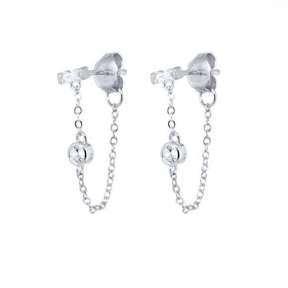 Boucle d'Oreille Clou Pendante Or Moderne