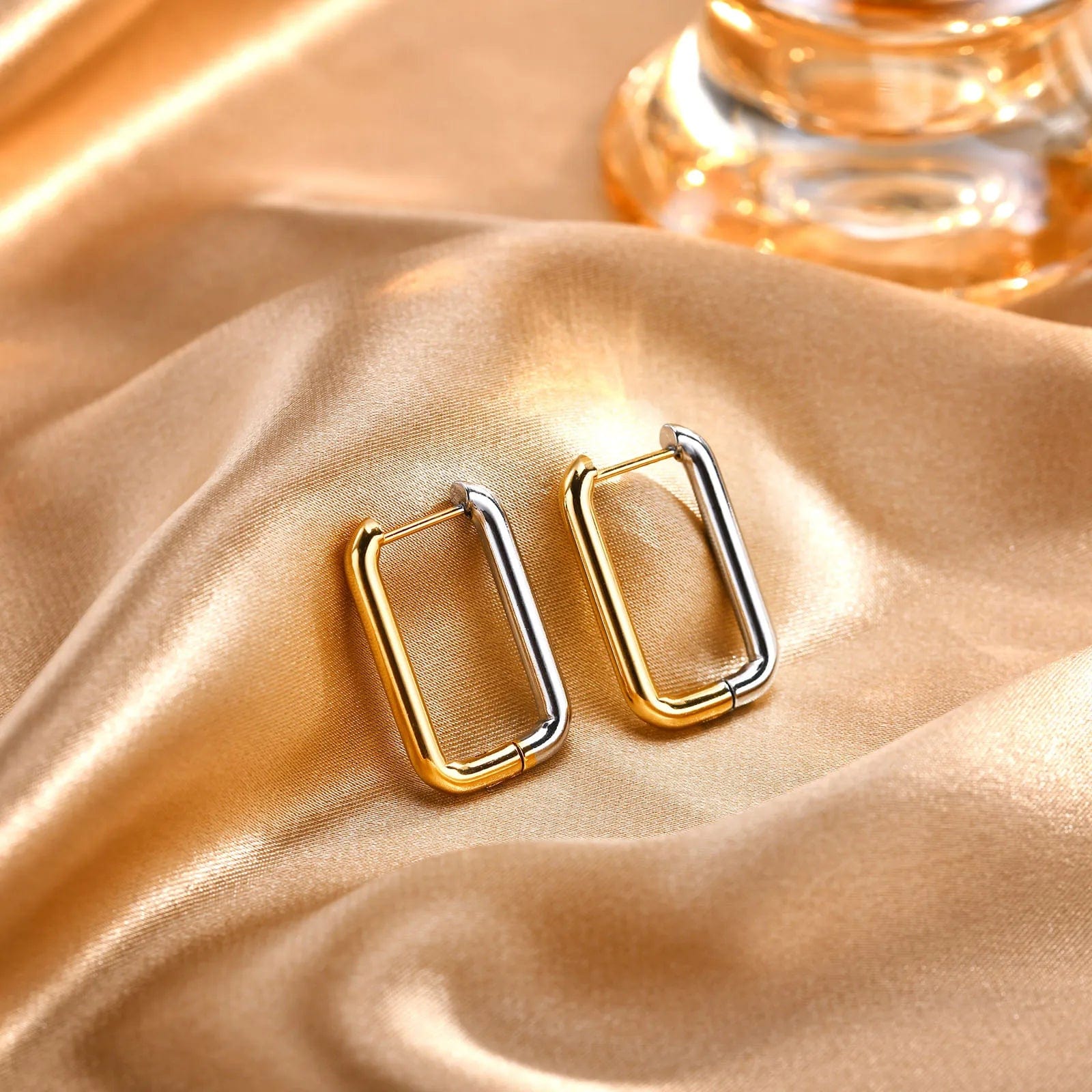 Boucle d&#39;Oreille Creole Bicolore