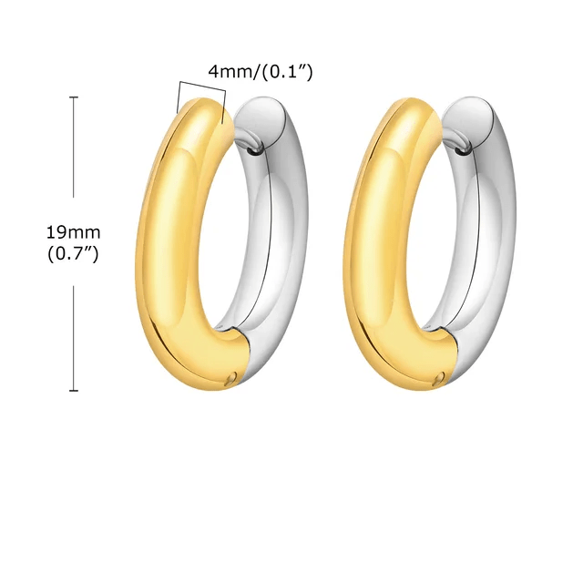 Boucle d&#39;Oreille Creole Bicolore