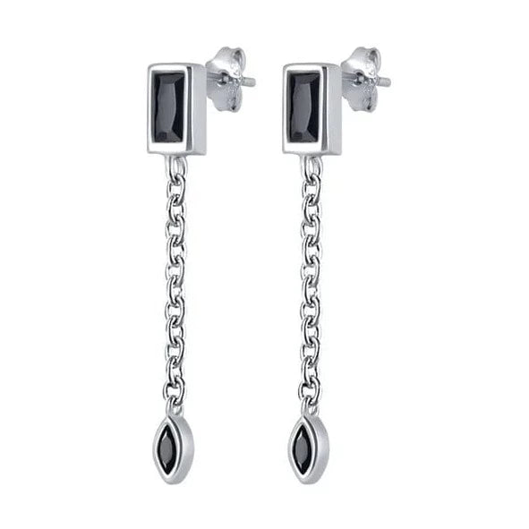 Boucle d&#39;Oreille Diamant Carré Pendante