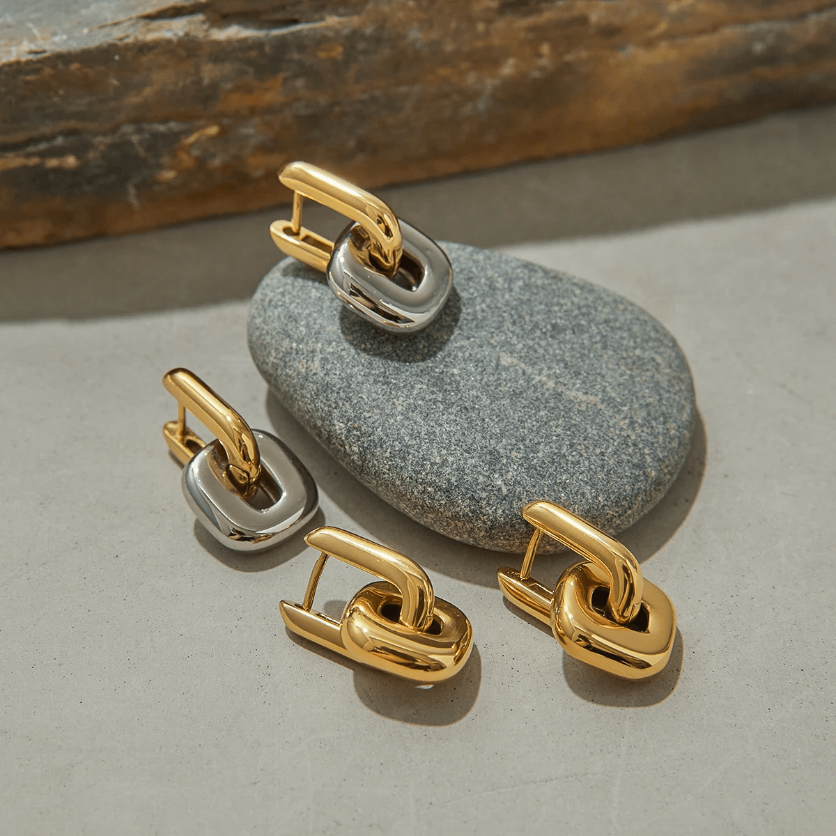 Boucle d&#39;Oreille Double Anneaux