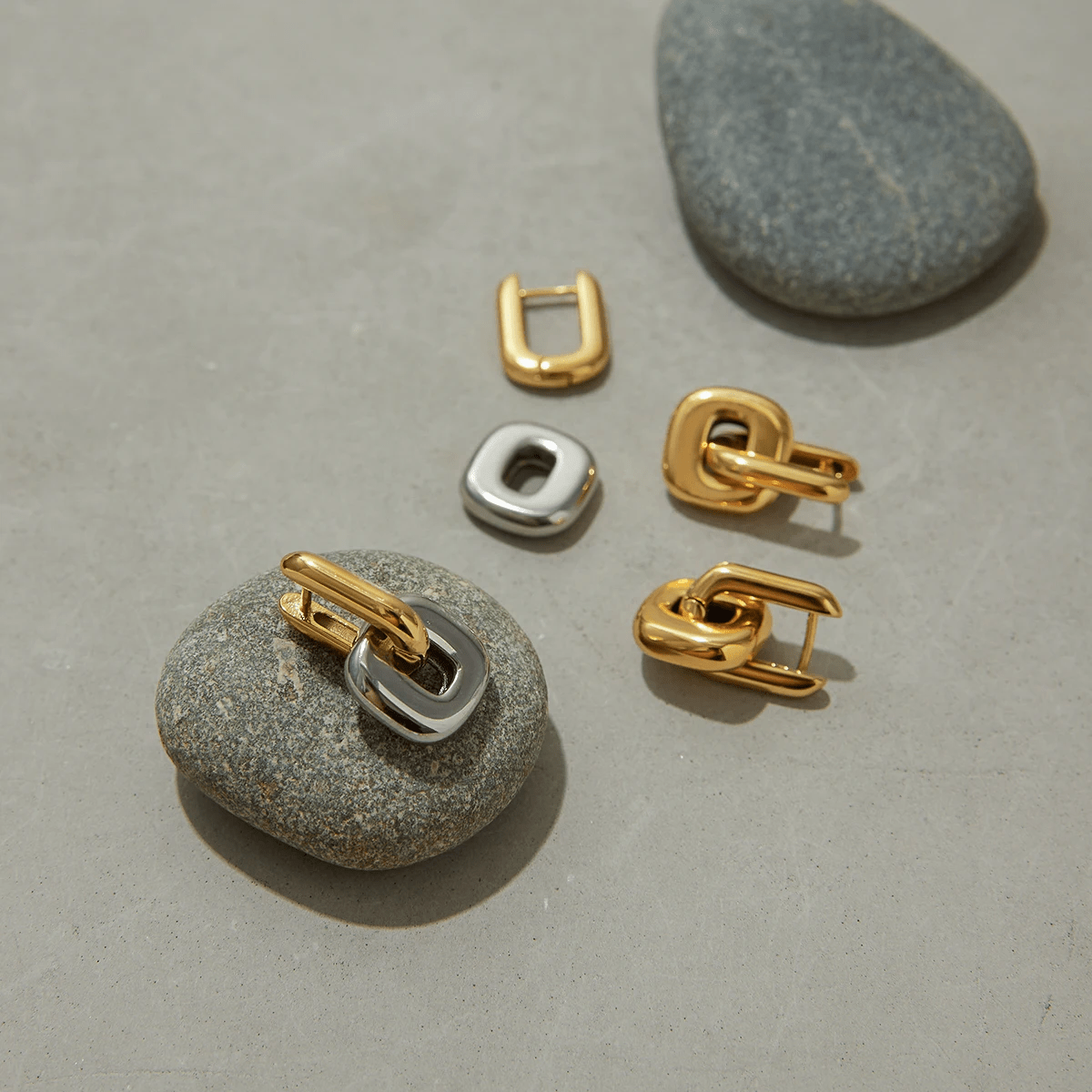 Boucle d&#39;Oreille Double Anneaux