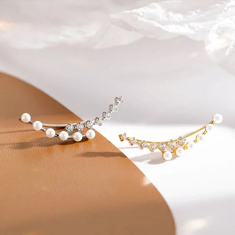 Boucle d&#39;Oreille Grimpante avec Perles