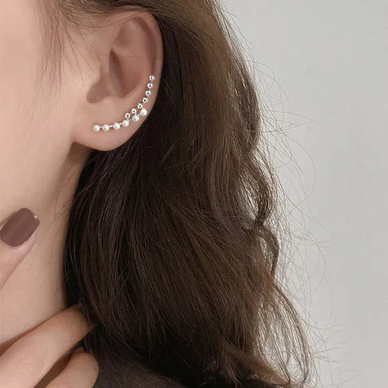 Boucle d&#39;Oreille Grimpante avec Perles