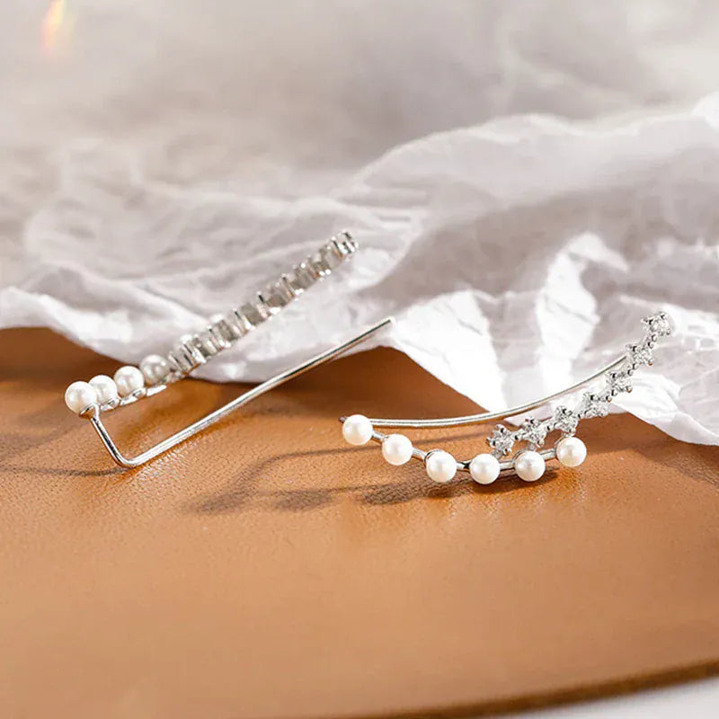 Boucle d&#39;Oreille Grimpante avec Perles