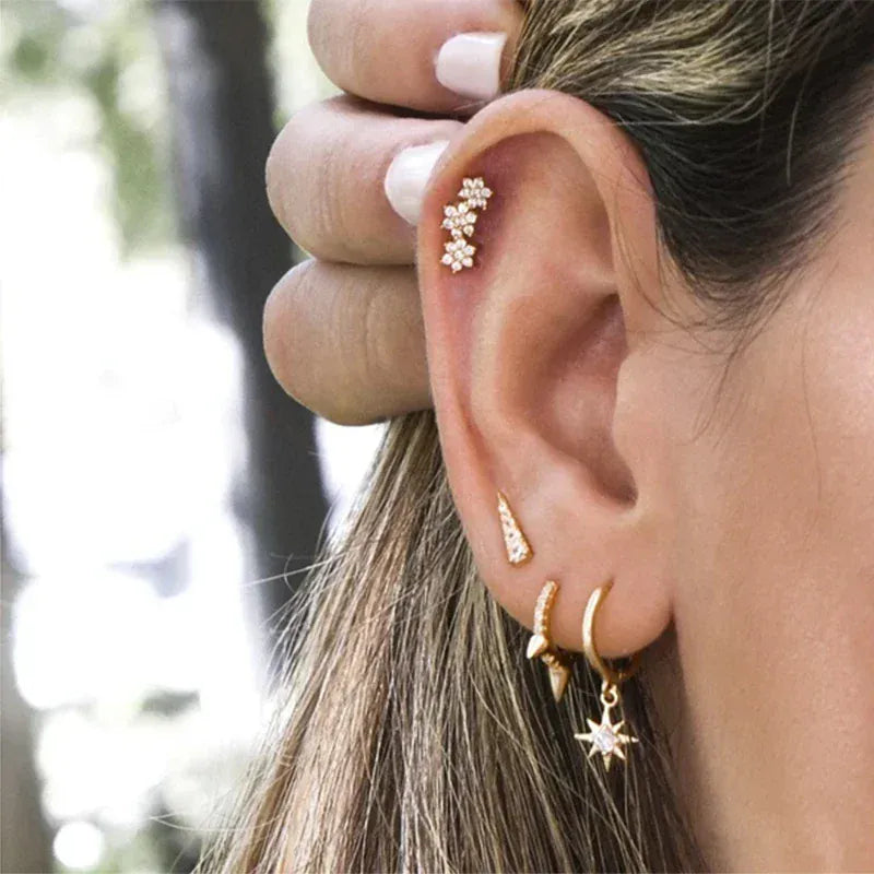 Boucle d'Oreille Grimpante Fleur