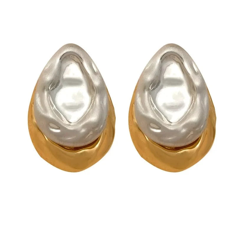 Boucle d'Oreille Pendante Bicolore