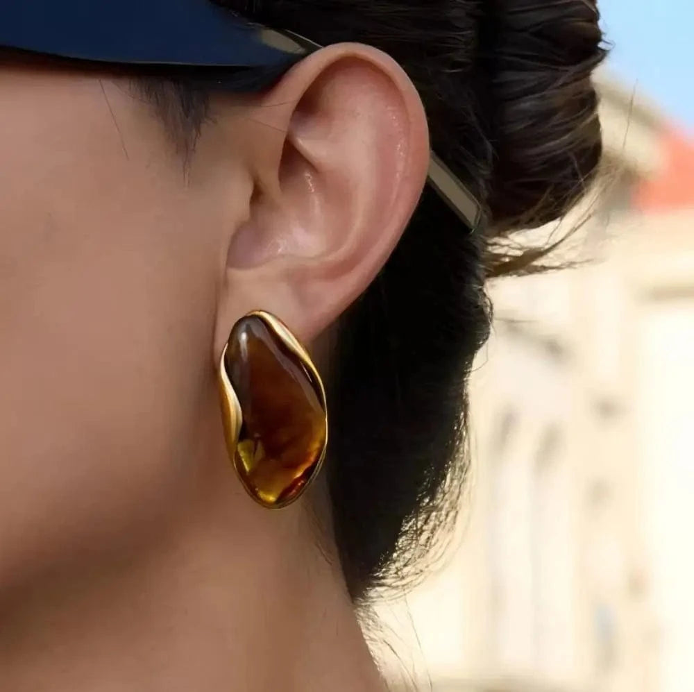 Boucle d Oreille Pendante Pierre