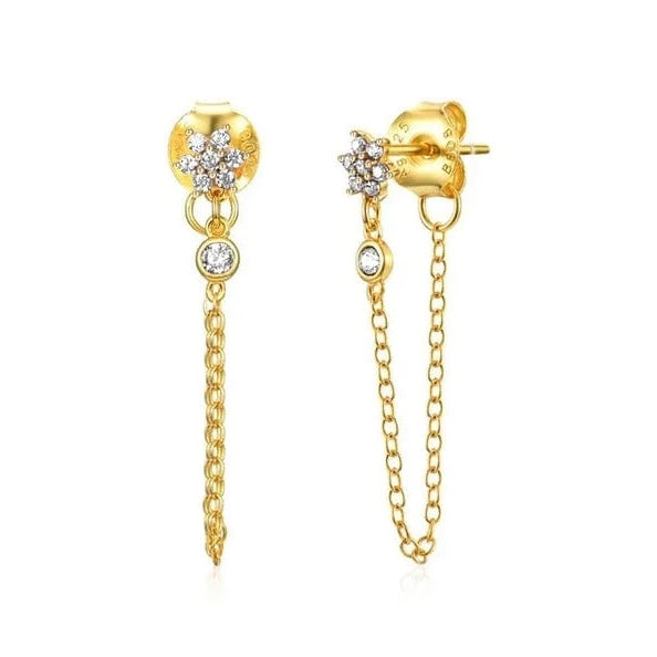 Boucle d'Oreille Pendante Zirconium