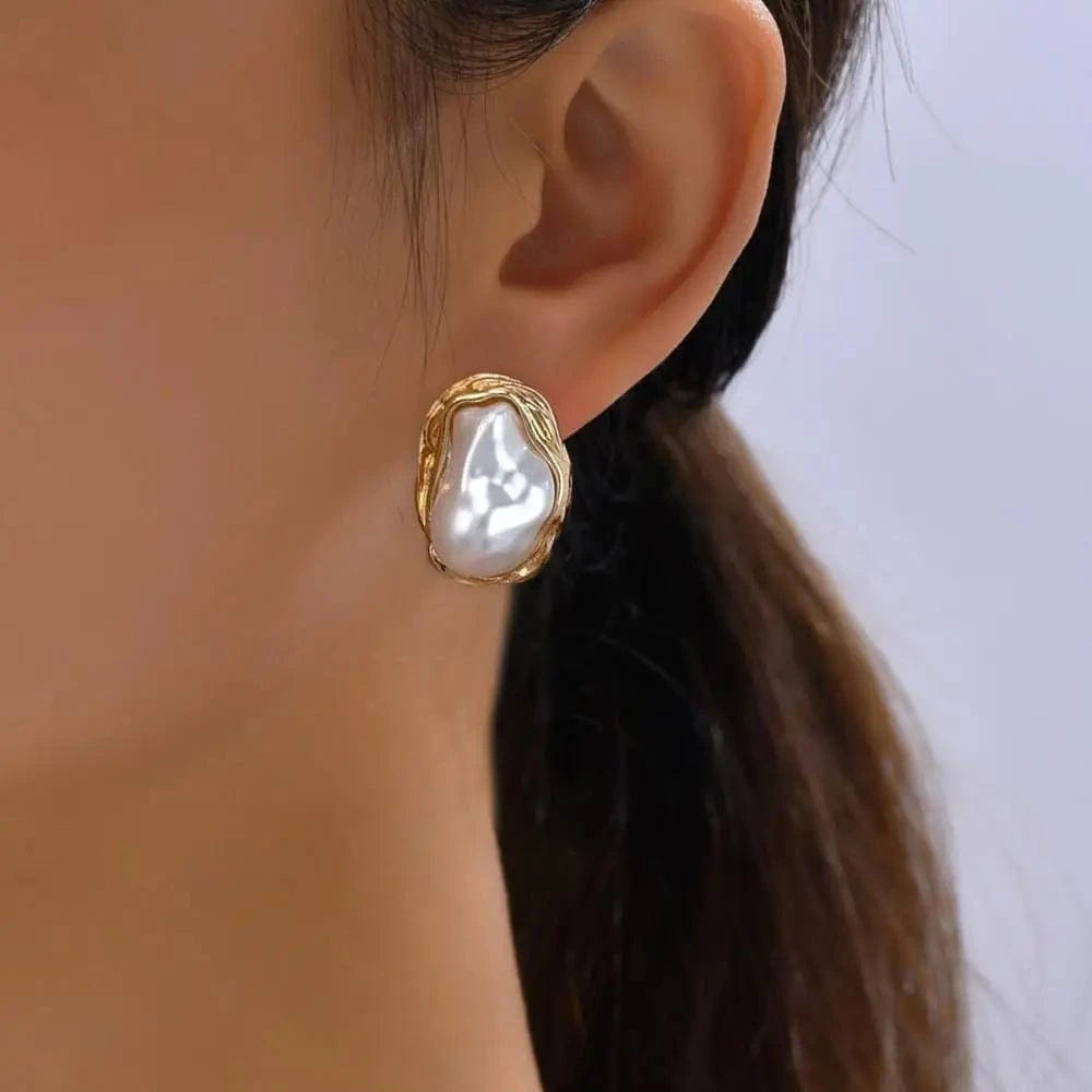 Boucle d&#39;Oreille Pierre Blanche