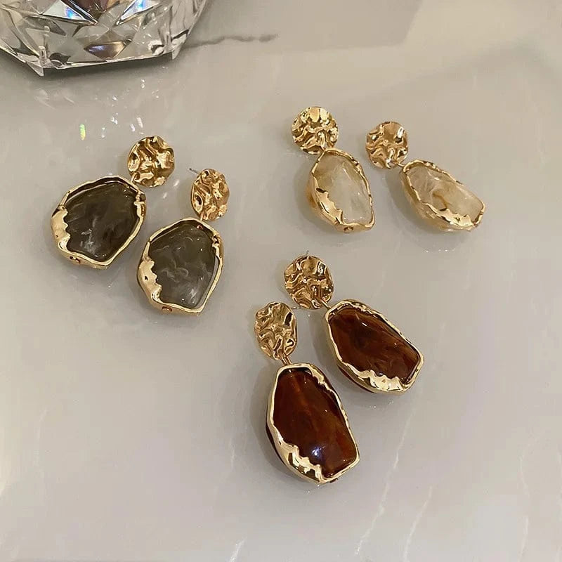 Boucle d'Oreille Pierre Pendante