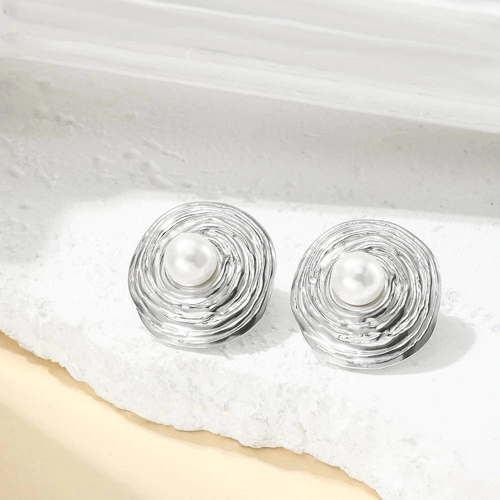 Boucle d&#39;Oreille Ronde Perle