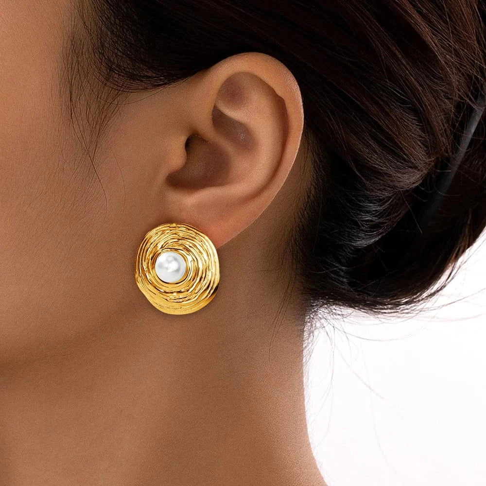 Boucle d'Oreille Ronde Perle
