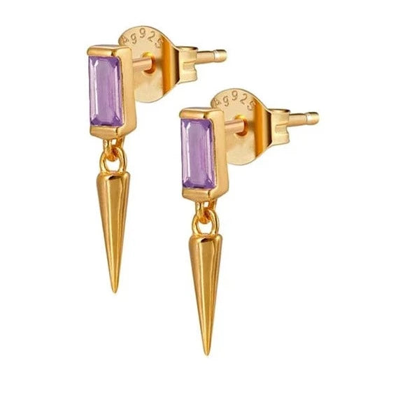 Boucle d&#39;Oreille Triangle Pendante Or