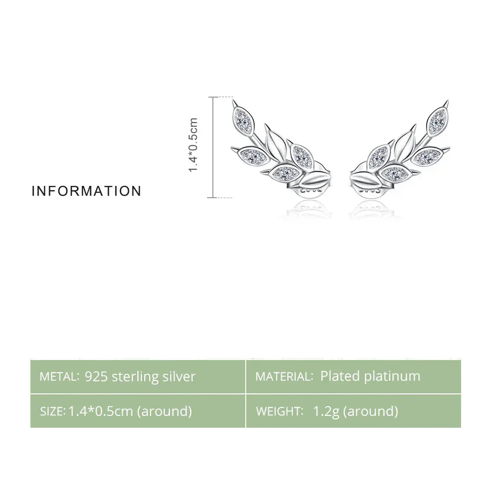 Boucles d'Oreilles Grimpante Feuille