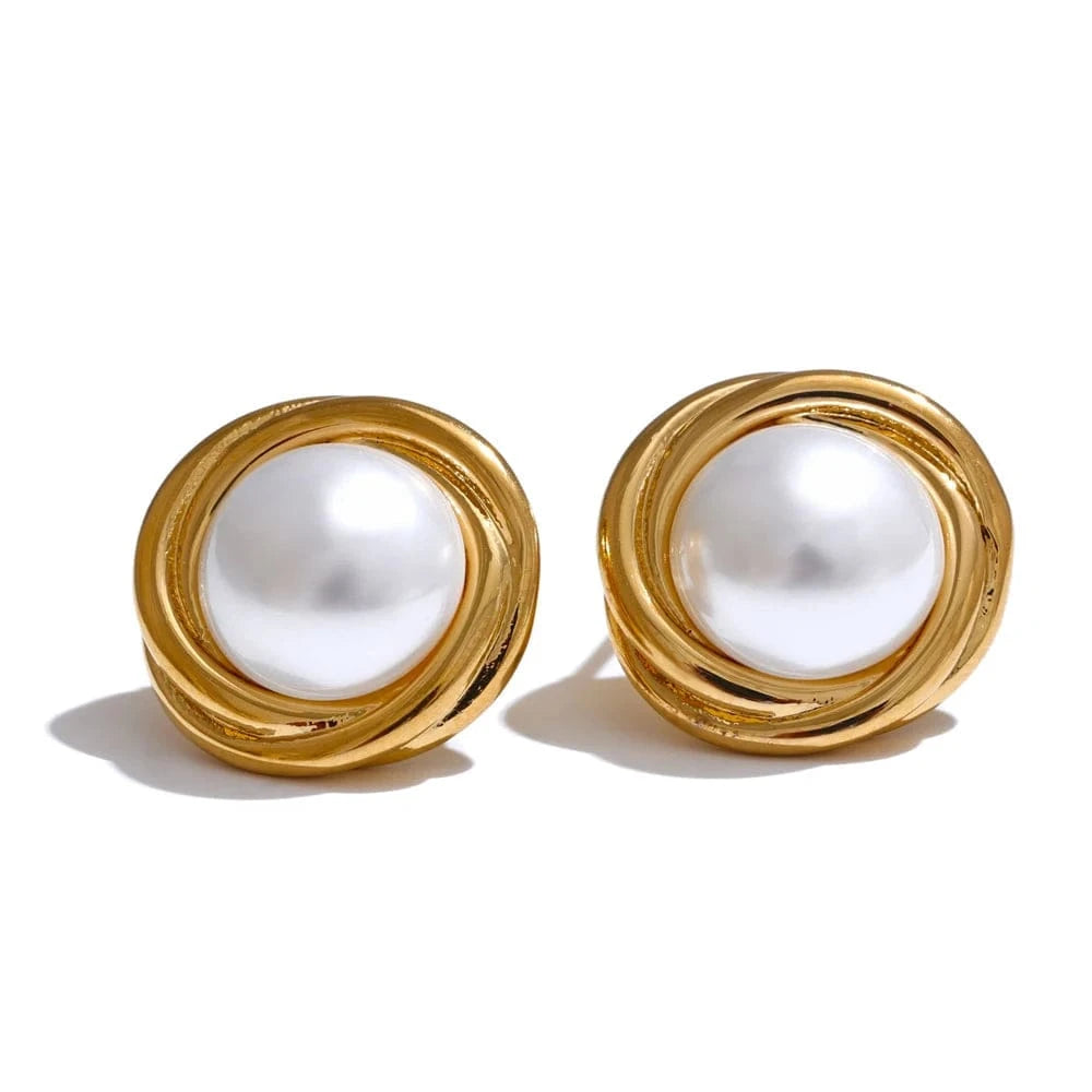 Boucles d'Oreilles Pierre Blanche