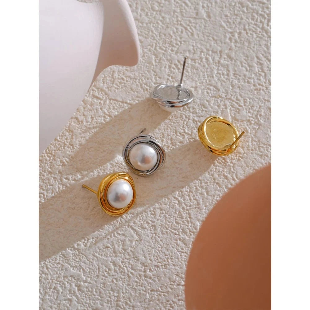 Boucles d&#39;Oreilles Pierre Blanche