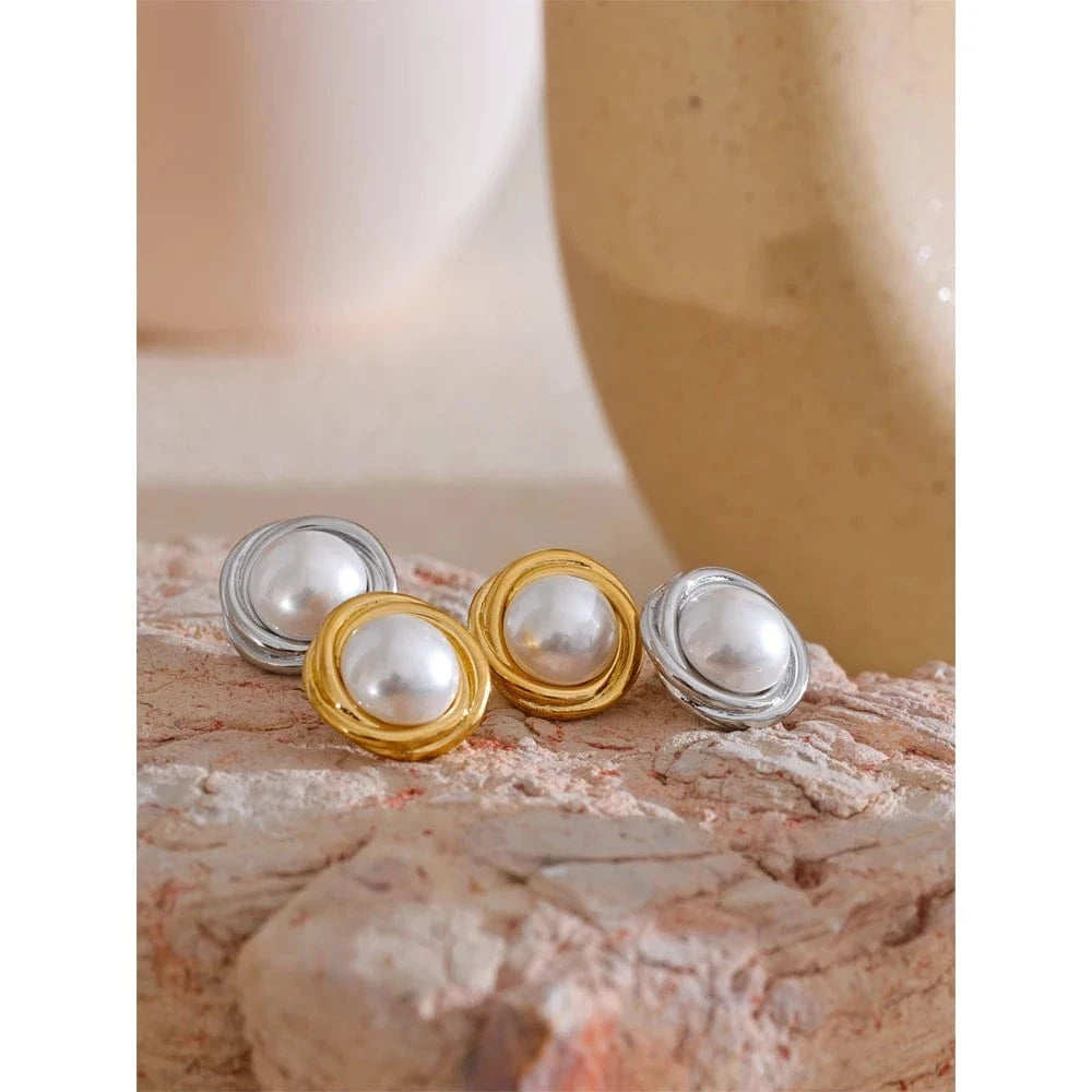 Boucles d'Oreilles Pierre Blanche