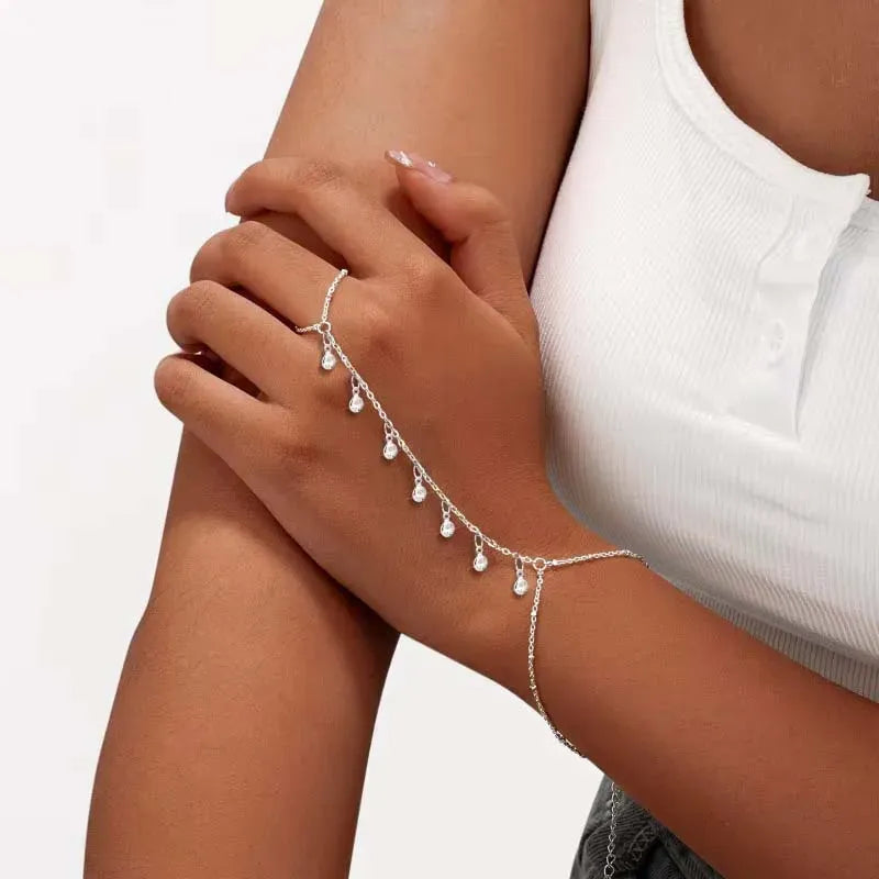 Bracelet Bague avec Chaine