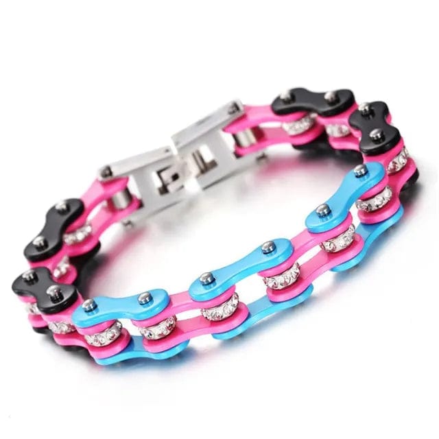 Bracelet Chaine Moto Femme Rose