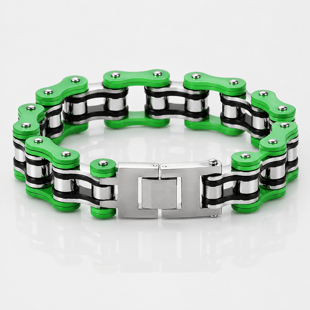 Bracelet chaine moto vert